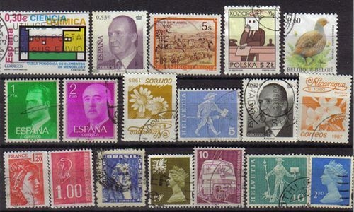 LOTE Sellos 10 (18) VARIOS PAISES SIN REPETIR